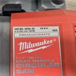 AS-IS MILWAUKEE 7-1/4 REAR HANDLE CIRCULAR SAW (TOOL ONLY)