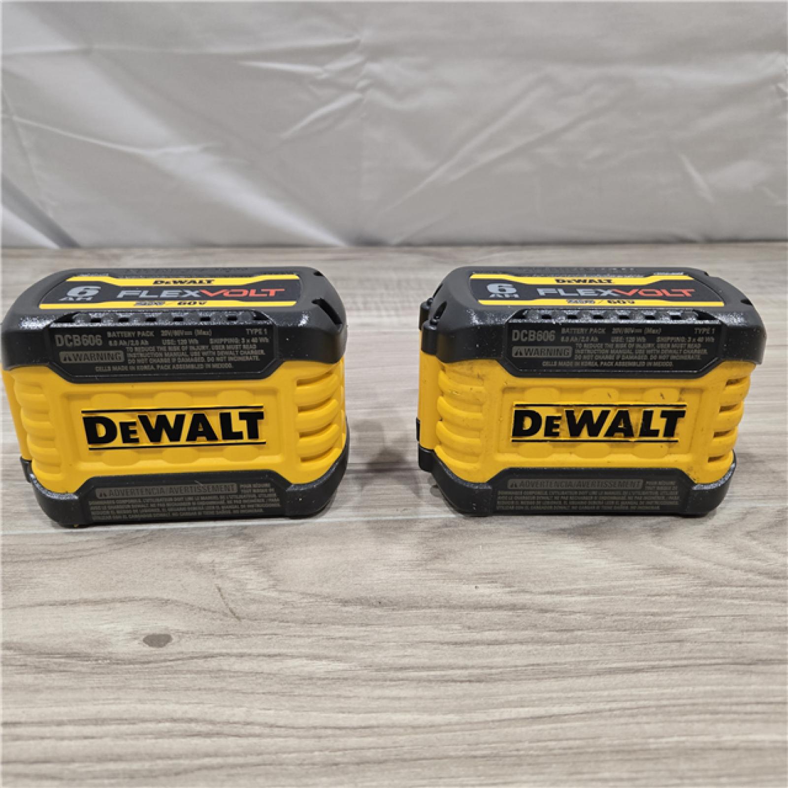 AS-IS DEWALT FLEXVOLT 20-Volt/60-Volt MAX Lithium-Ion 6.0Ah Battery Pack (2-Pack)