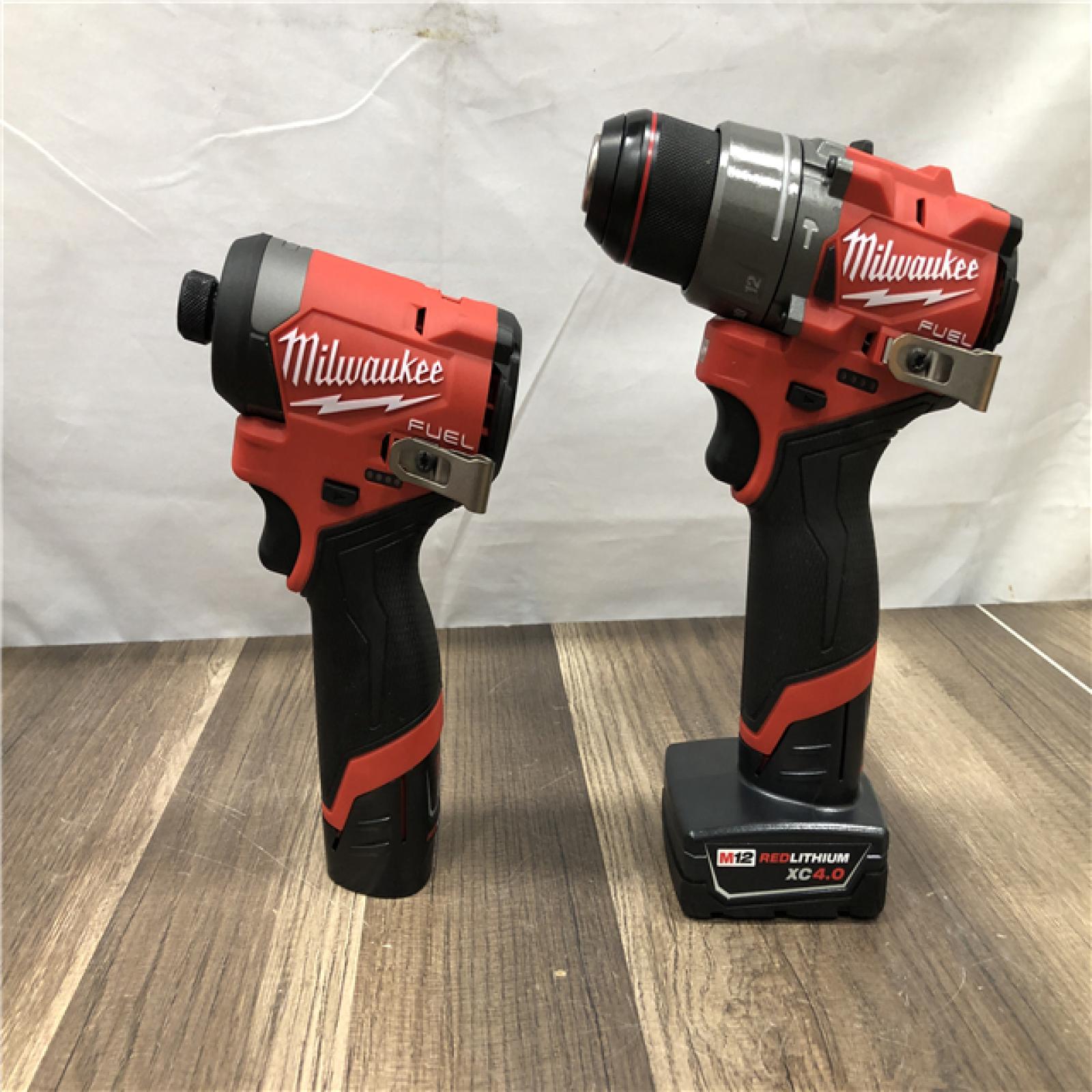 AS-IS Milwaukee  FUEL 12-Volt Lithium-Ion Brushless Cordless Hammer Drill and Impact Driver Combo Kit