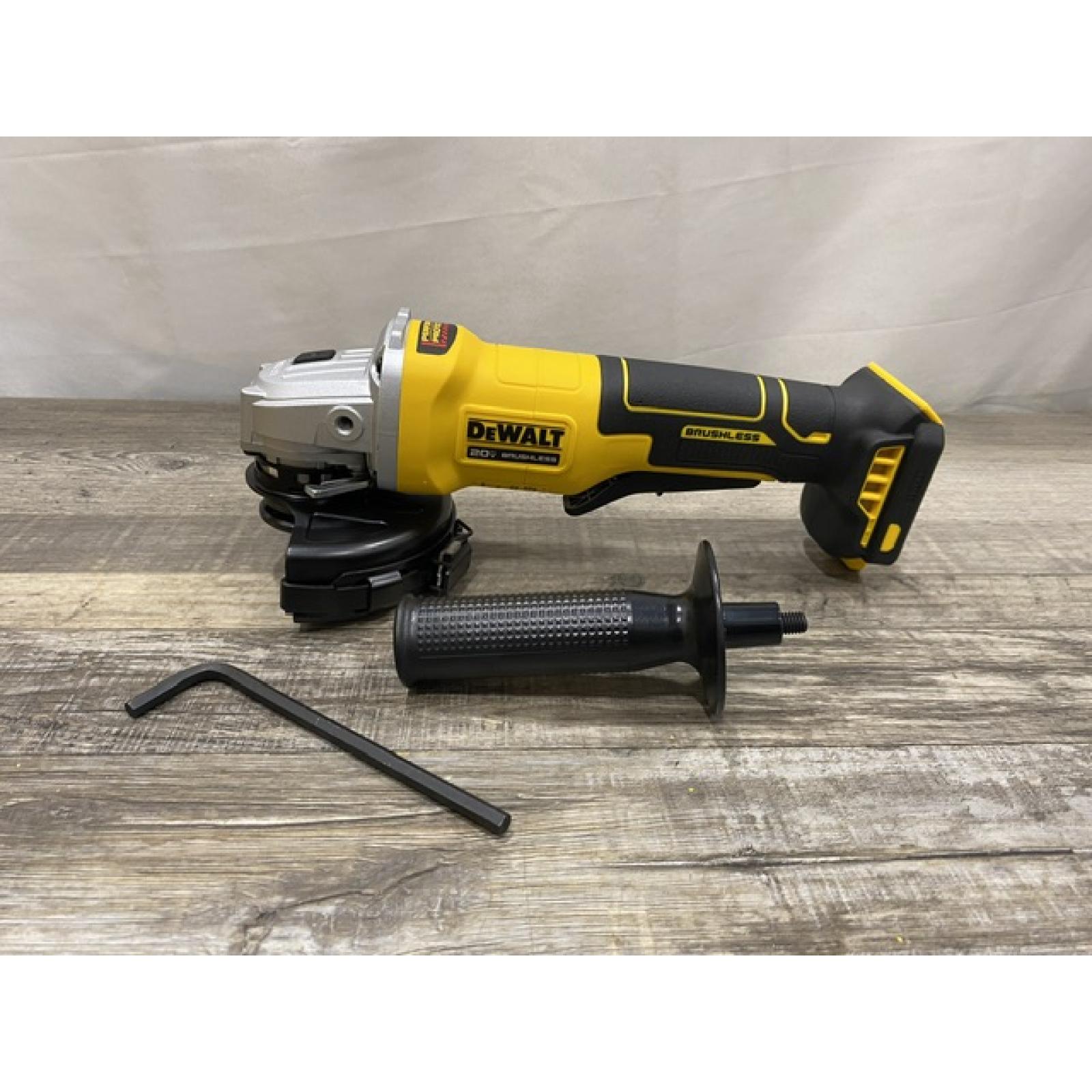 AS-IS DEWALT 20V MAX Cordless Brushless 4-1/2 in. Angle Grinder with Paddle Switch (Tool Only)