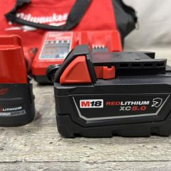 AS-IS Milwaukee FUEL 18V Cordless Mid Torque 1/2 in. Impact Wrench w/ 12 FUEL 3/8 in. Ratchet Combo Kit