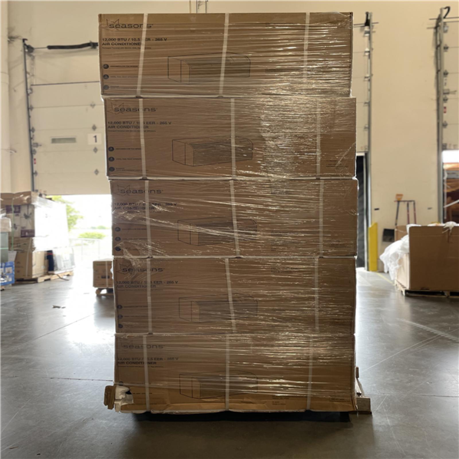 DALLAS LOCATION - AS-IS SEASONS 12 000 BTU 265V AIR CONDITIONER PALLET-(10 UNITS)