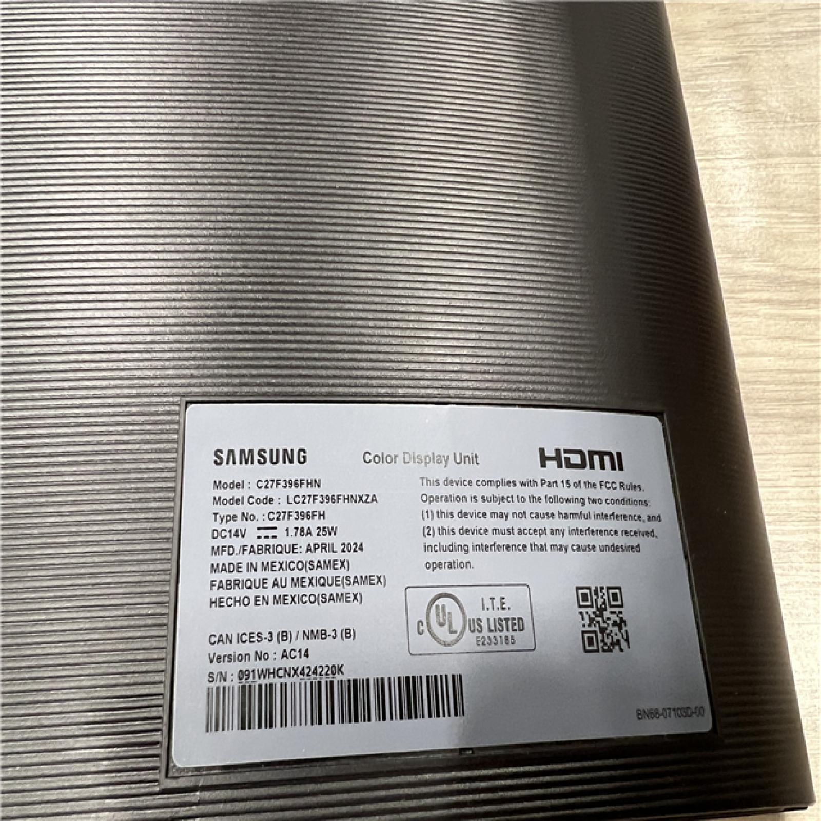 AS-IS Samsung C27F39FHN 27 16:9 Full HD Curved VA LED LCD Monitor