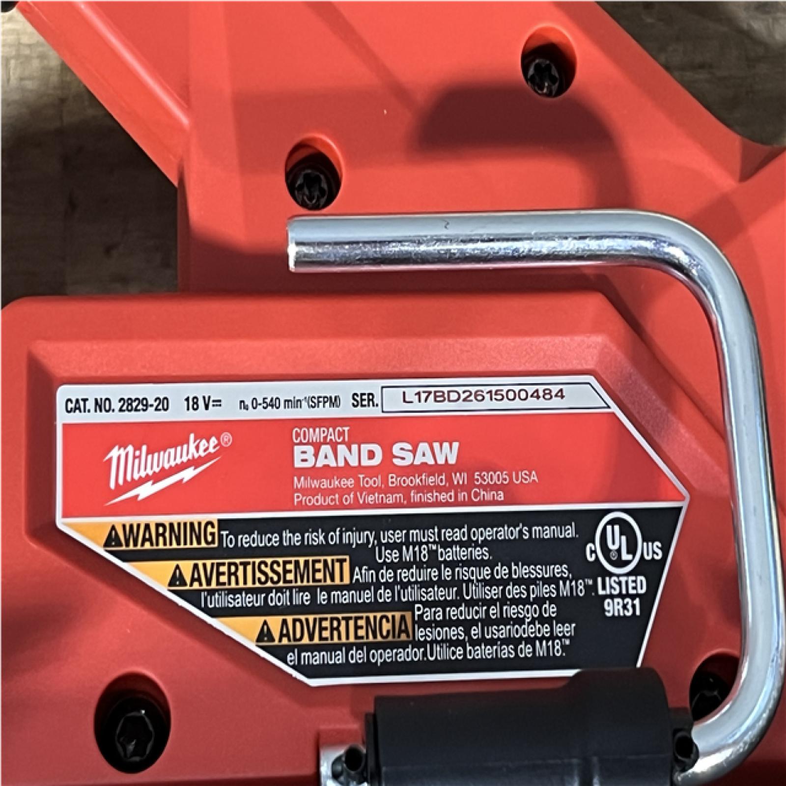 Houston Location AS-IS Milwaukee FUEL 18V Lithium-Ion Brushless Cordless Compact Bandsaw (Tool-Only)