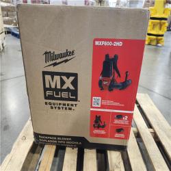 DALLAS LOCATION - Milwaukee MX FUEL 190 MPH 800 CFM Brushless Cordless Battery Backpack Leaf Blower Kit w/ (2) 12.0 Ah FORGE Batteries  (1) Charger