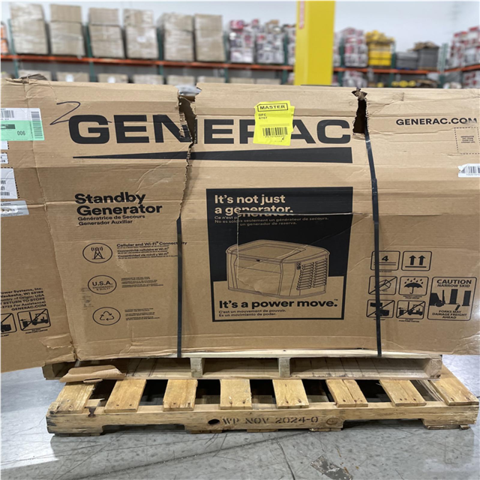 DALLAS LOCATION- AS-IS GENERAC 24kW GENERATOR & 200 AMP TRANSFER SWITCH