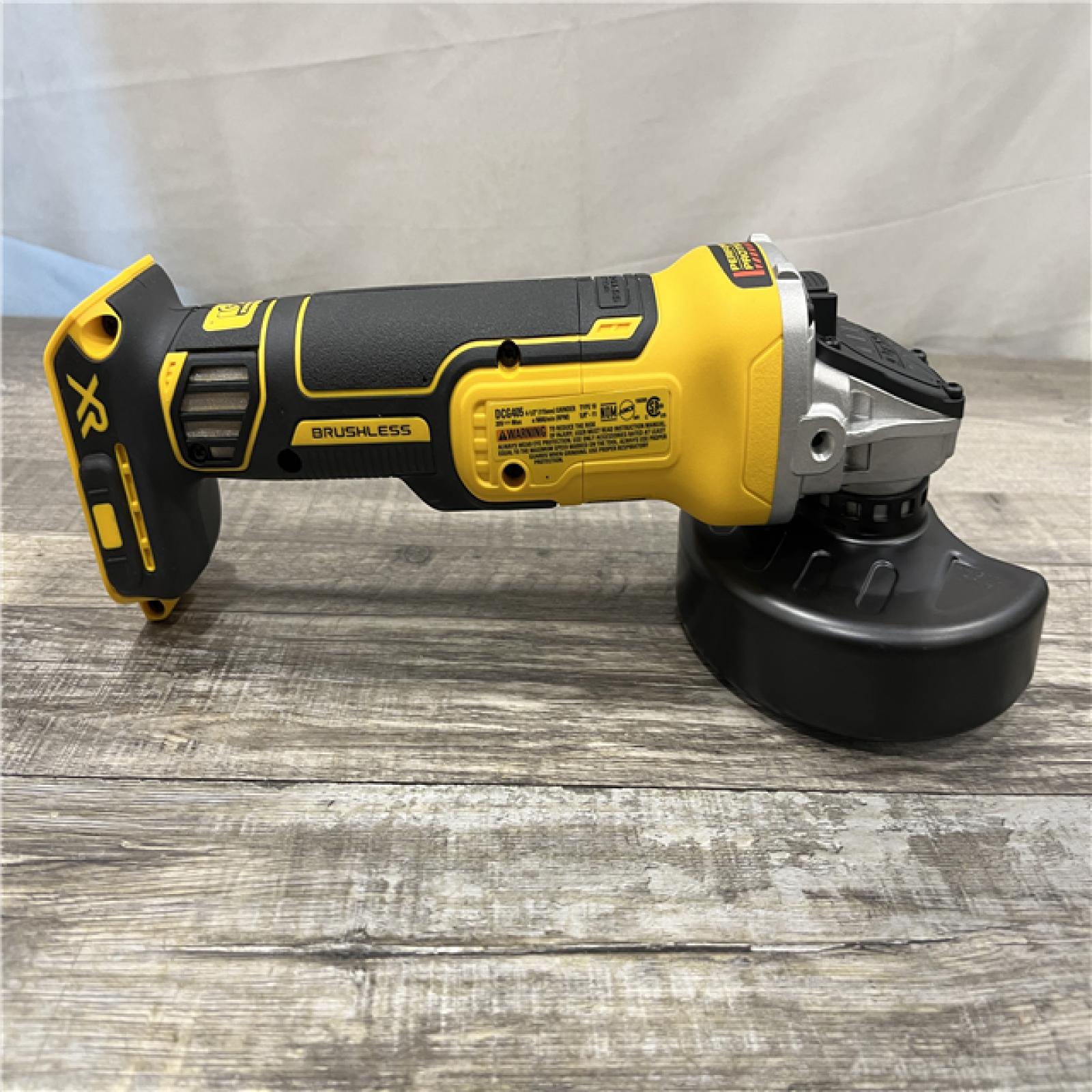 AS-IS DEWALT 20V MAX XR Cordless Brushless 4.5 in. Slide Switch Small Angle Grinder with Kickback Brake (Tool Only)
