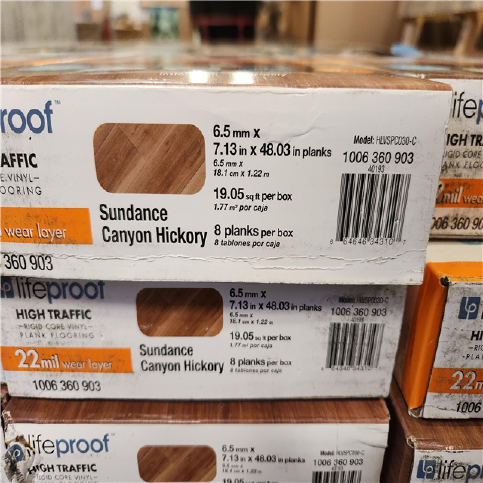 Phoenix Location AS-IS Lifeproof Sundance Canyon Hickory 22 MIL x 7.1 in. W x 48 in. L Click Lock Waterproof Luxury Vinyl Plank Flooring(285 sqft/15 case)