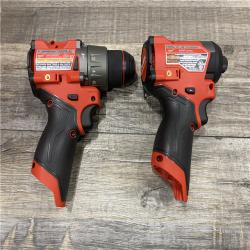 AS-IS Milwaukee FUEL 12-Volt Lithium-Ion Brushless Cordless Hammer Drill and Impact Driver Combo Kit