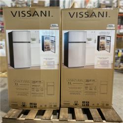 DALLAS LOCATION -  Vissani 7.1 cu. ft. Top Freezer Refrigerator in Stainless Steel Look  - PALLET ( 2  UNITS )