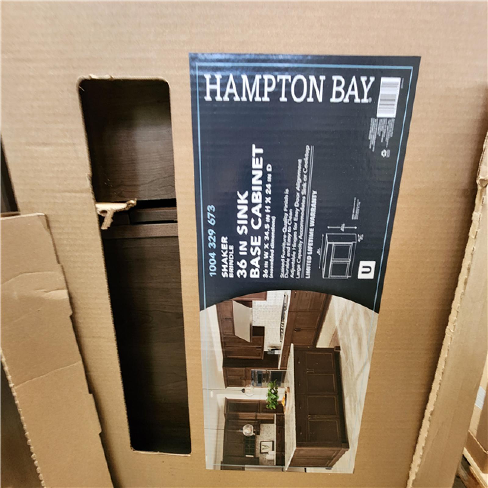 Phoenix Location Hampton Bay Shaker Assembled Kitchen Cabinets in Brindle Pallet (6 Cabinets)