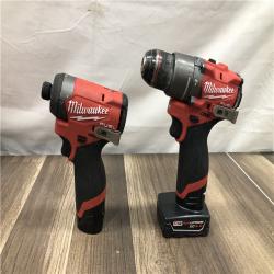 AS-IS Milwaukee  FUEL 12-Volt Lithium-Ion Brushless Cordless Hammer Drill and Impact Driver Combo Kit