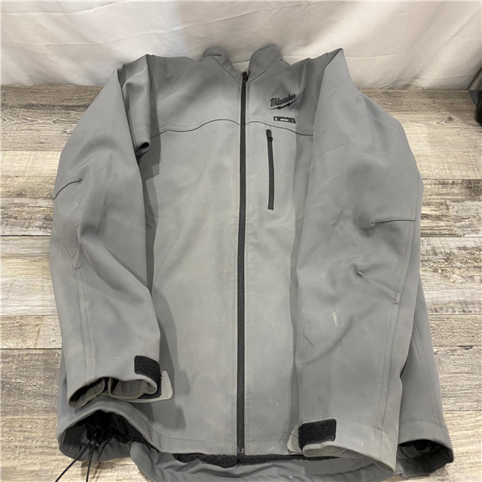 AS-IS Milwaukee Men's X-Large 12-Volt Lithium-Ion Cordless Tough Shell Gray Heated Jacket Kit