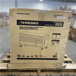 DALLAS LOCATION- AS-IS HUSKY 52 in. W x 20 in. D 10-Drawer Black Mobile Workbench Cabinet