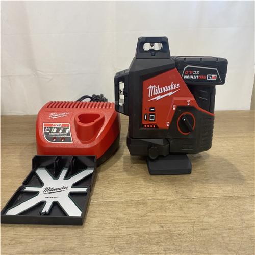 AS-IS Milwaukee 12-Volt Lithium-Ion Cordless Green 250 ft. 3-Plane Laser Level Kit
