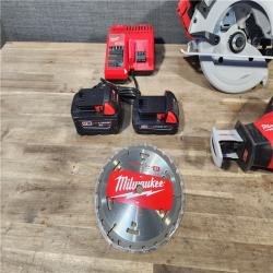 HOUSTON LOCATION - AS-IS Milwaukee M18 18-Volt Lithium-Ion Brushless Cordless Combo Kit (4-Tool) with 2-Batteries, 1-Charger