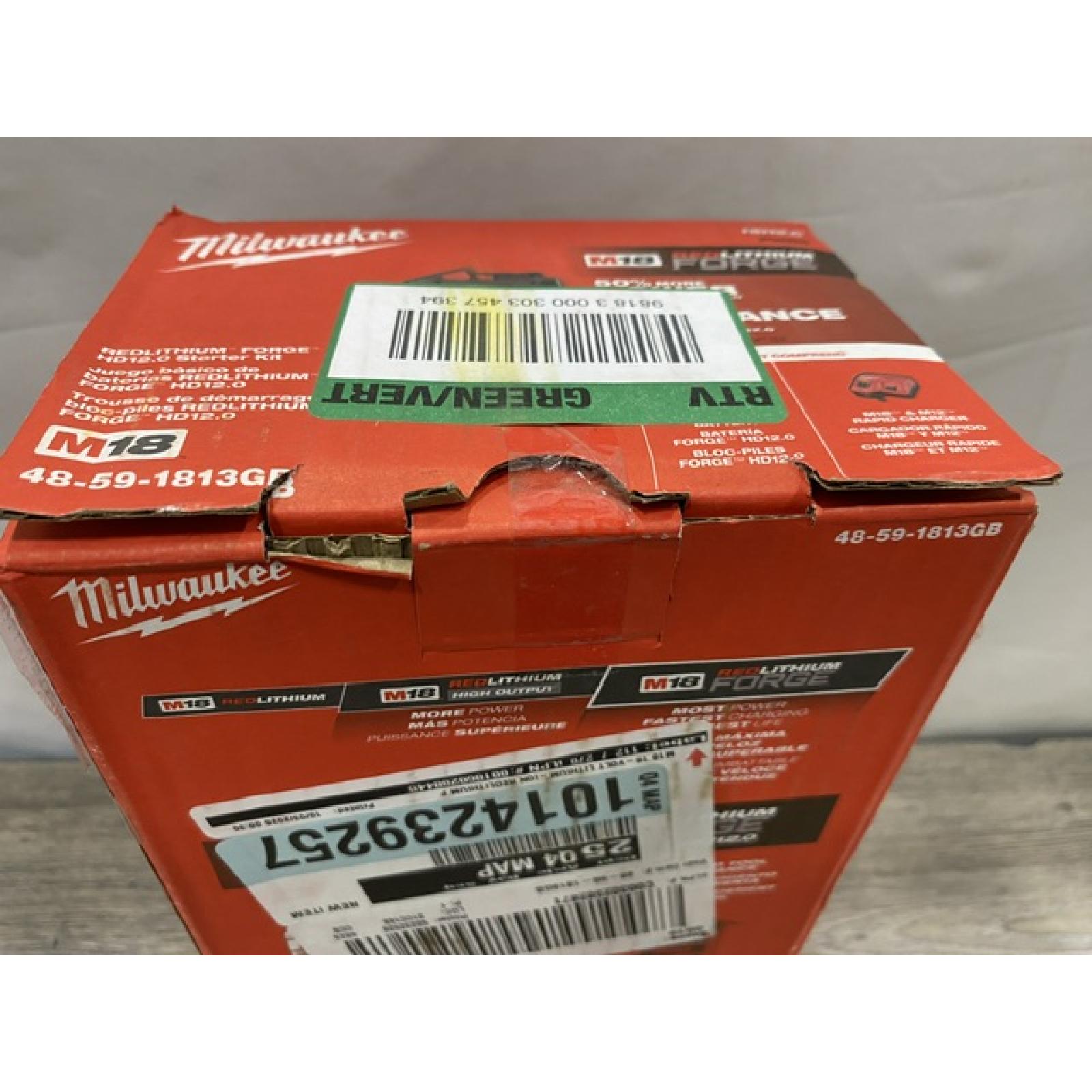 NEW - Milwaukee 18-Volt Lithium-Ion REDLITHIUM FORGE Starter Kit with 12. 0Ah Battery and Charger
