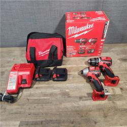 HOUSTON LOCATION - AS-IS Milwaukee 18V Cordless Brushed 2-Tool Drill/Driver and Impact Driver Kit