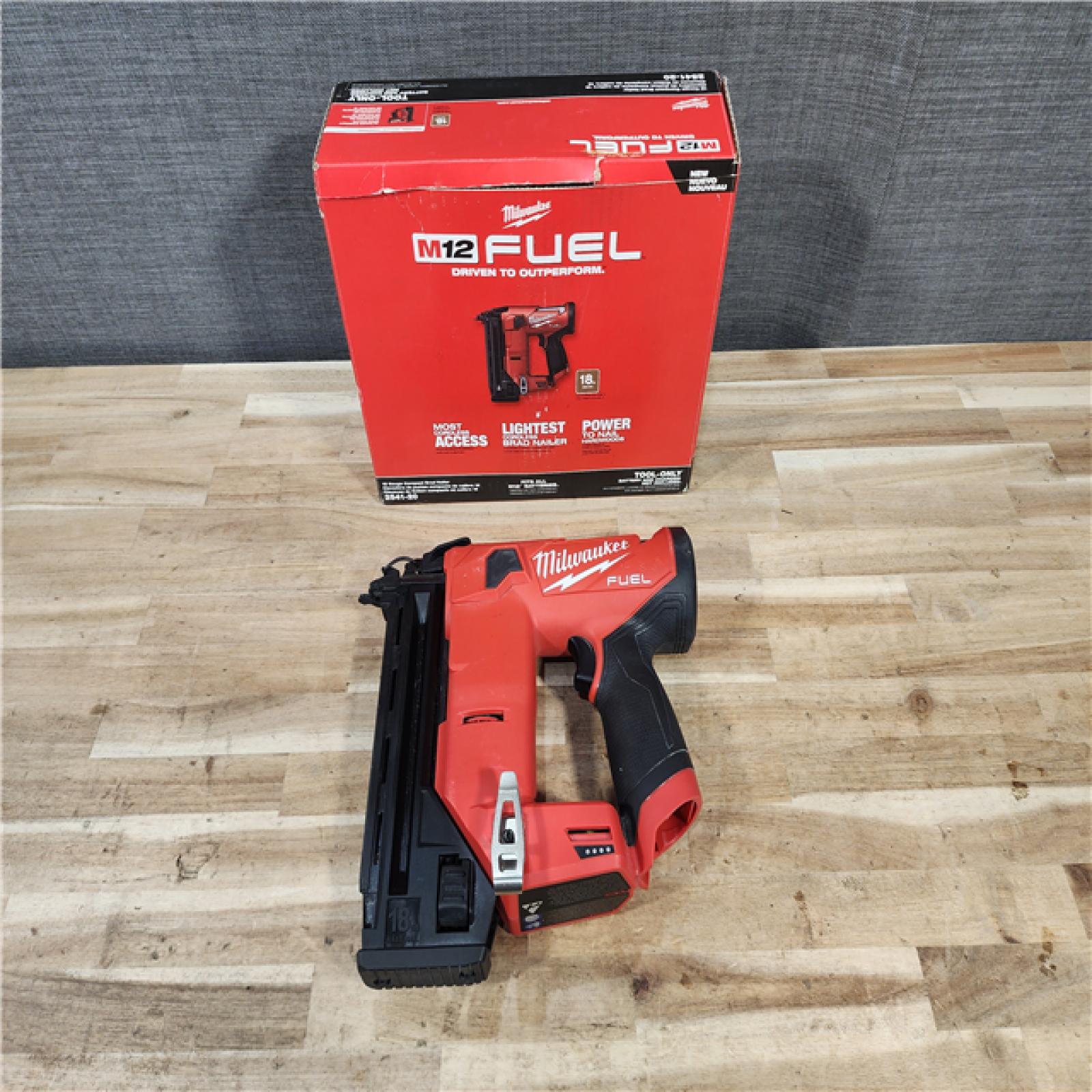 HOUSTON LOCATION - AS-IS Milwaukee FUEL 12-Volt Lithium-Ion Brushless Cordless 18-Gauge 1-1/2 in. Compact Brad Nailer (Tool Only)