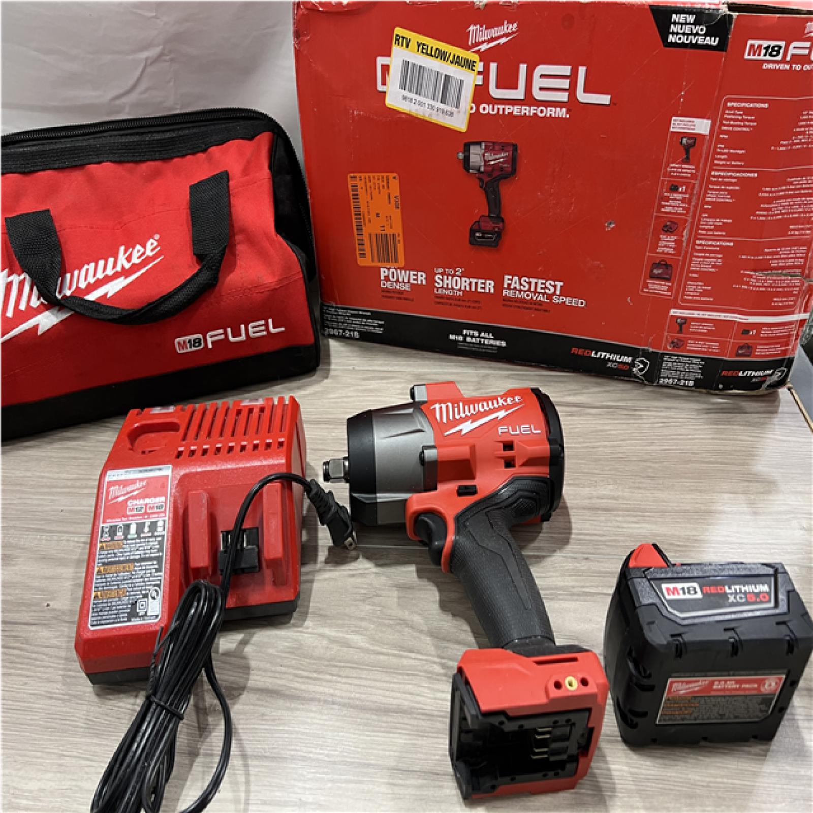 AS-IS Milwaukee FUEL 18V Lithium-Ion Brushless Cordless 1/2 in. Impact Wrench w/Friction Ring Kit