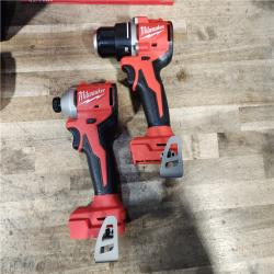 HOUSTON LOCATION - AS-IS Milwaukee M18 18V Lithium-Ion Brushless Cordless Compact Drill/Impact Combo Kit (2-Tool) W/(2) 2.0 Ah Batteries  Charger & Bag