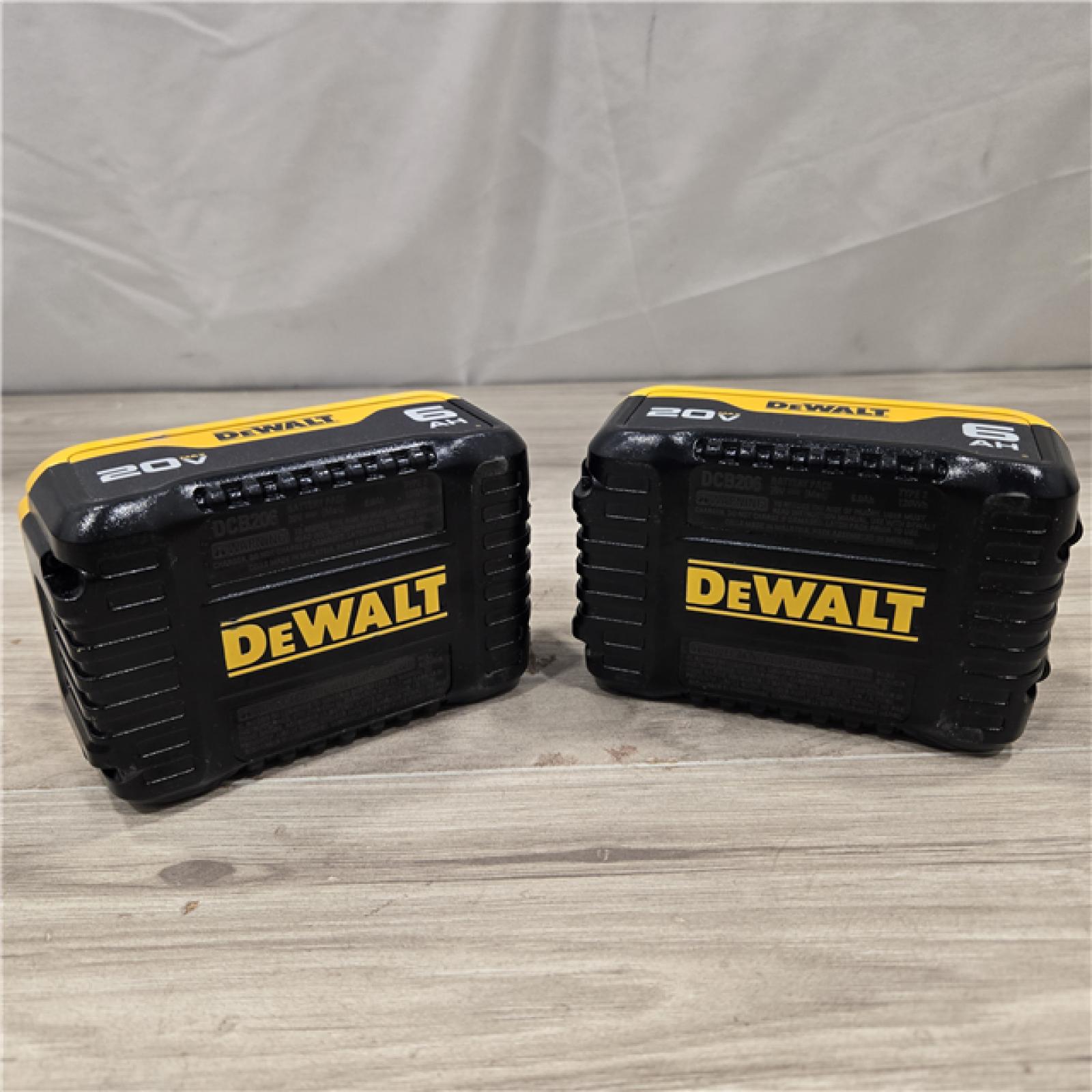 AS-IS DEWALT DCB206-2 6.0Ah 20V MAX Battery (2 Pack)