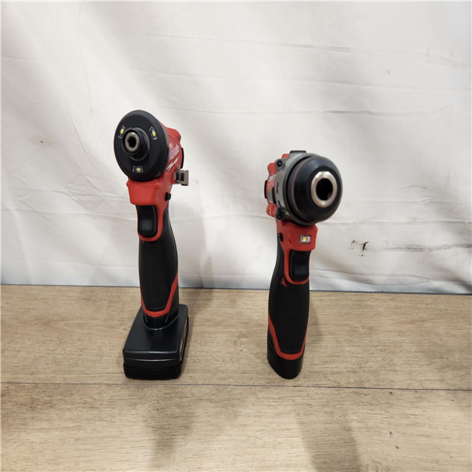 AS-IS- Milwaukee 12V Brushless Hammer Drill and Impact Driver Combo Kit