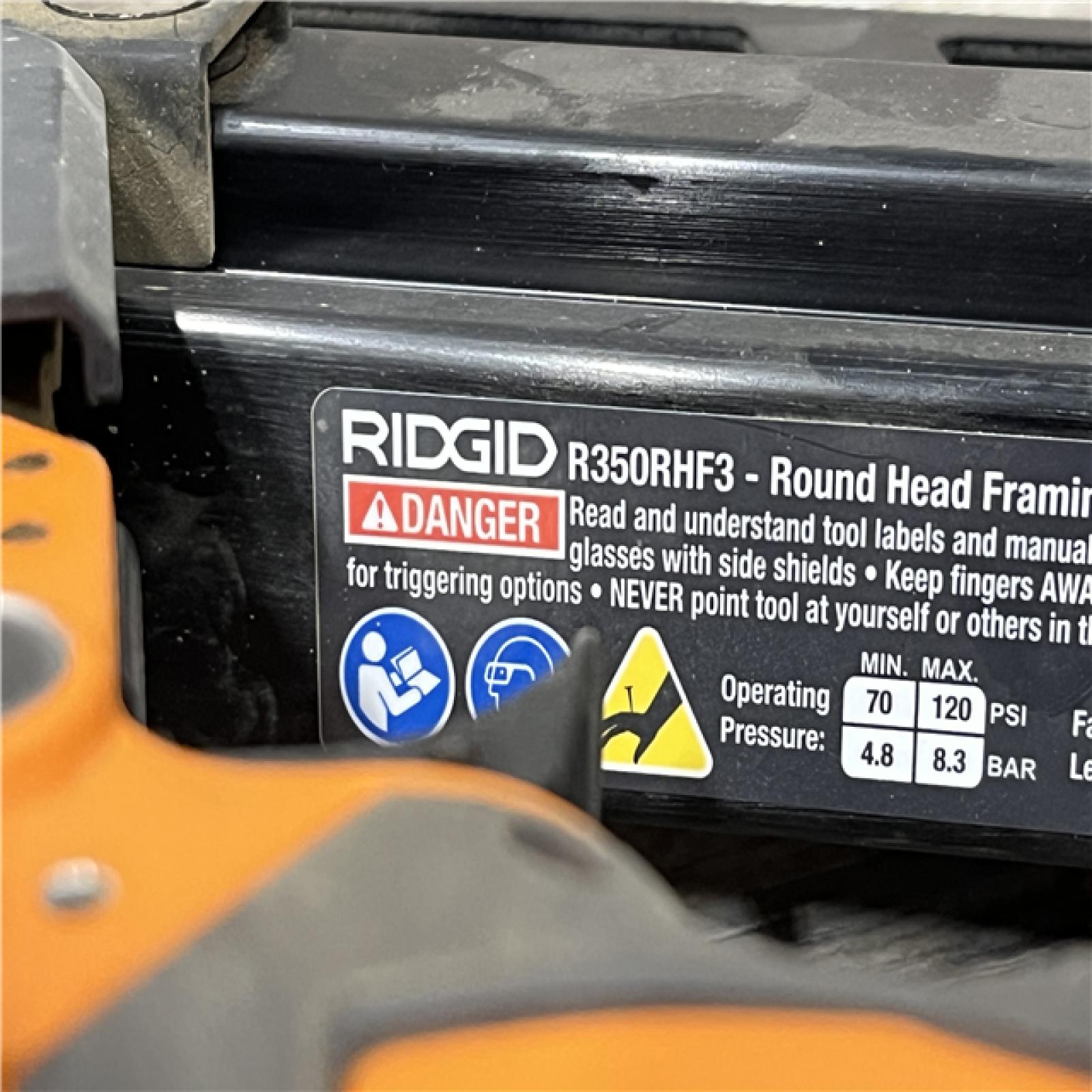 AS-IS RIDGID Pneumatic 21-Degree 3-1/2 in. Round Head Framing Nailer