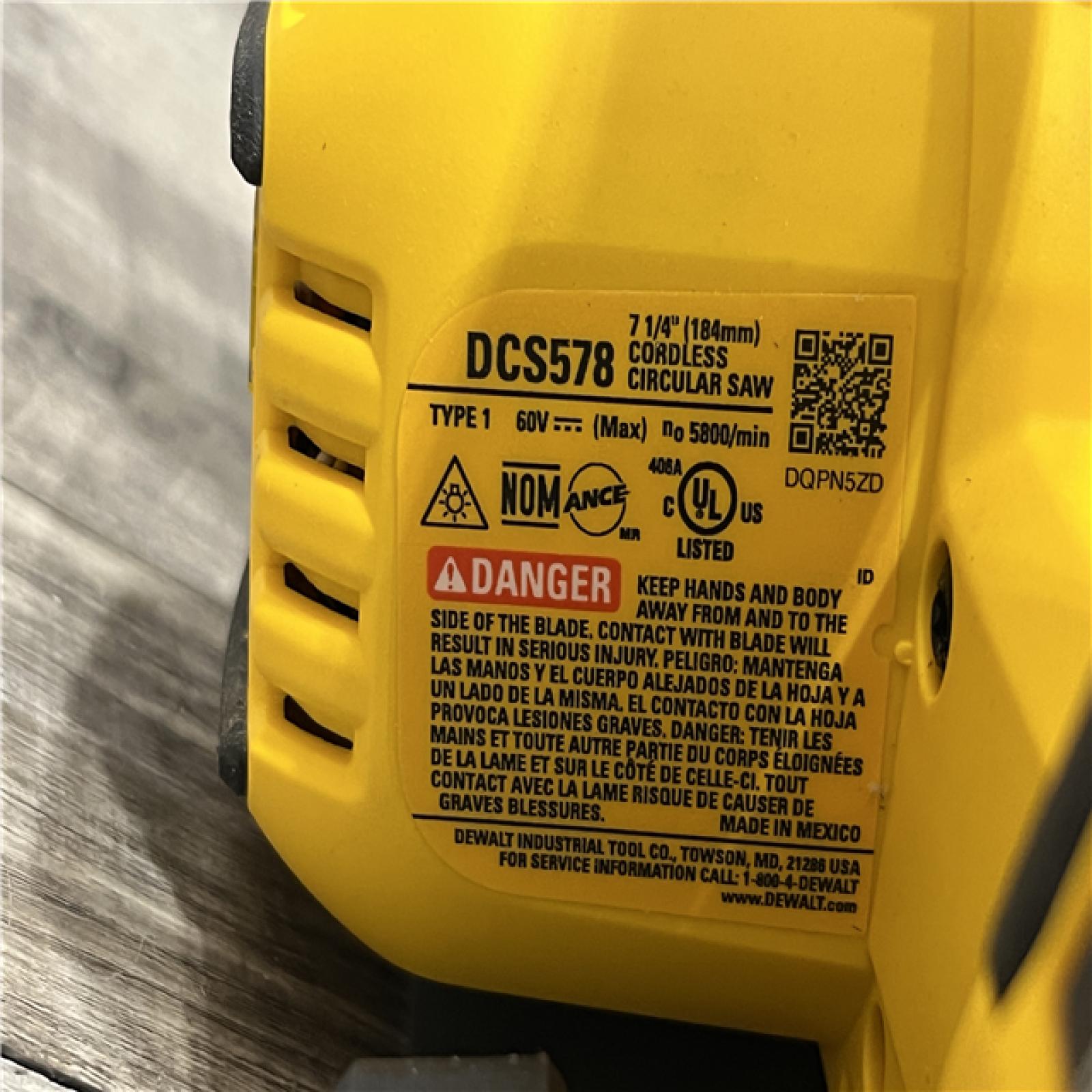 AS-IS DEWALT FLEXVOLT 60V MAX Cordless Brushless 7-1/4 in. Circular Saw with Brake (Tool Only)