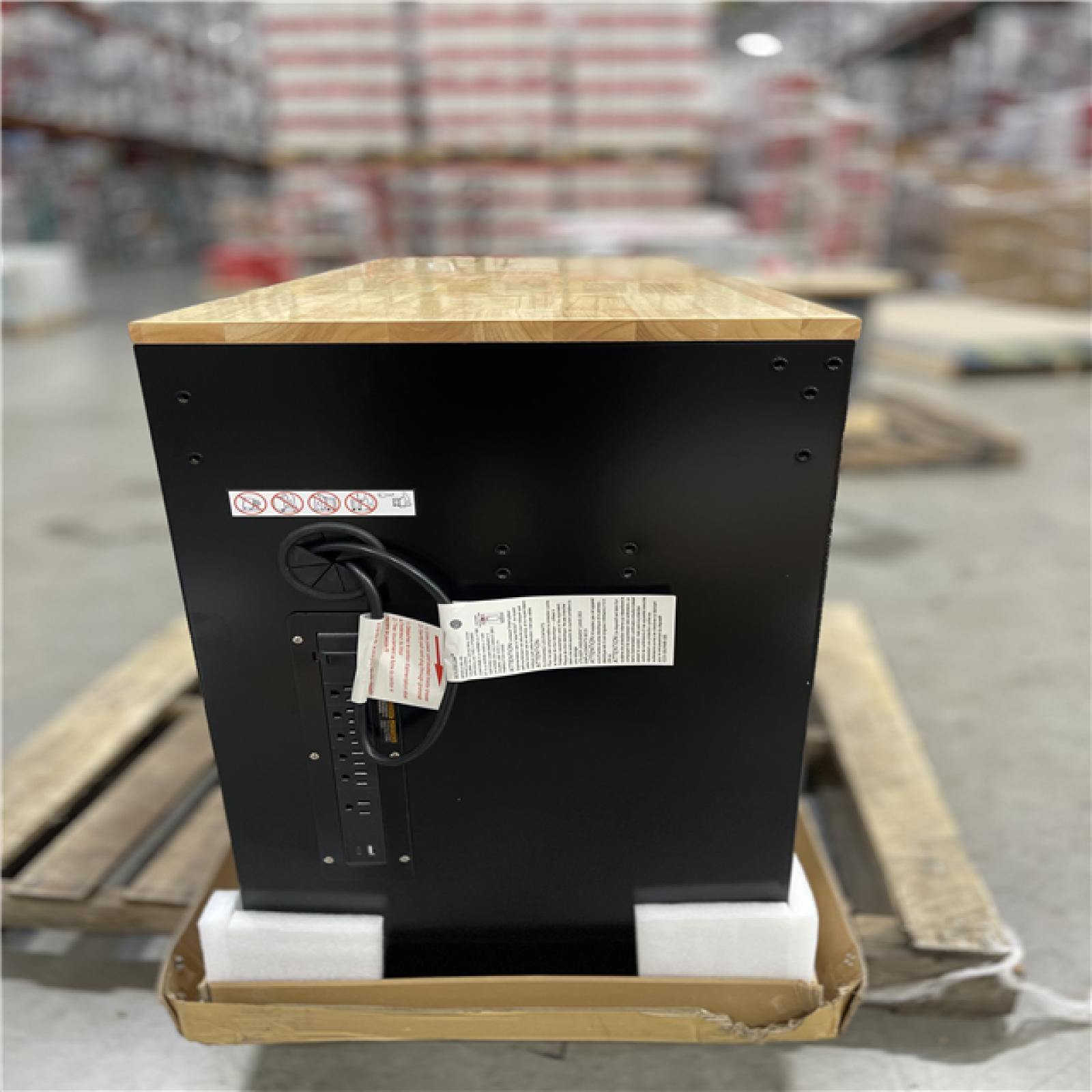 DALLAS LOCATION- AS-IS Husky Tool Storage 46 in. W x 18 in. D 9-Drawer Mobile Workbench Cabinet in Gloss Black