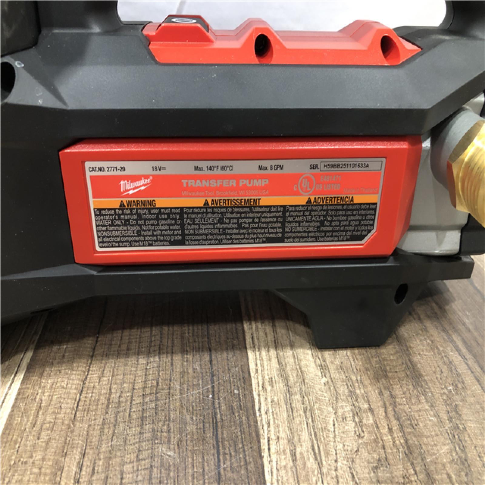 AS-IS Milwaukee 18-Volt 1/4 HP Lithium-Ion Cordless Transfer Pump (Tool Only)