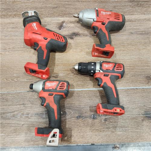 AS-IS Milwaukee M18 18-Volt Lithium-Ion Cordless Combo Kit 4-Tool) with 2-Batteries, Charger and Tool Bag