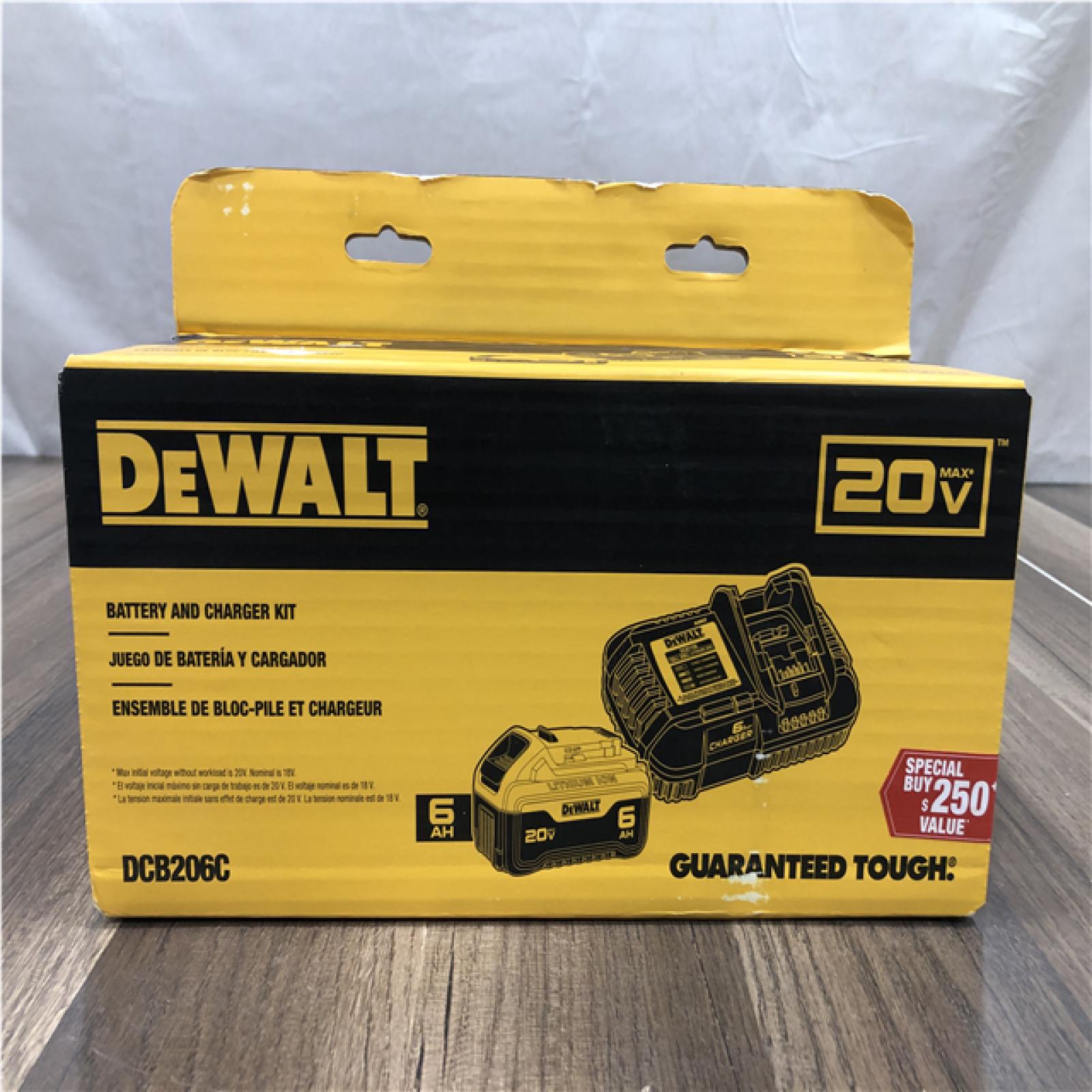 AS-IS DEWALT 20V MAX Lithium-Ion 6.0 Ah Battery and Charger