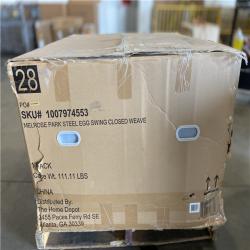 DALLAS LOCATION - StyleWell Melrose Park Closed Weave Wicker Egg-Shaped Patio Swing with Biscuit Cushions