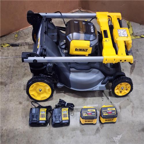 HOUSTON LOCATION - AS-IS FLEXVOLT 2x60V MAX 21 in. Cordless Battery Powered Self Propelled Lawn Mower Kit with 12.0 Ah Batteries and Chargers