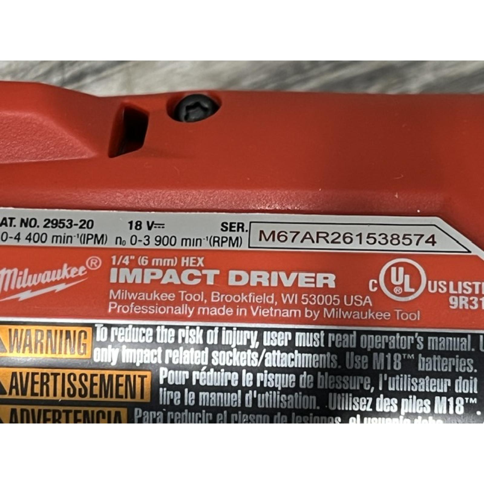 NEW - Milwaukee FUEL 18V Lithium-Ion Brushless Cordless 1/4 in. Hex Impact Driver (Tool-Only)