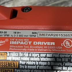 NEW - Milwaukee FUEL 18V Lithium-Ion Brushless Cordless 1/4 in. Hex Impact Driver (Tool-Only)