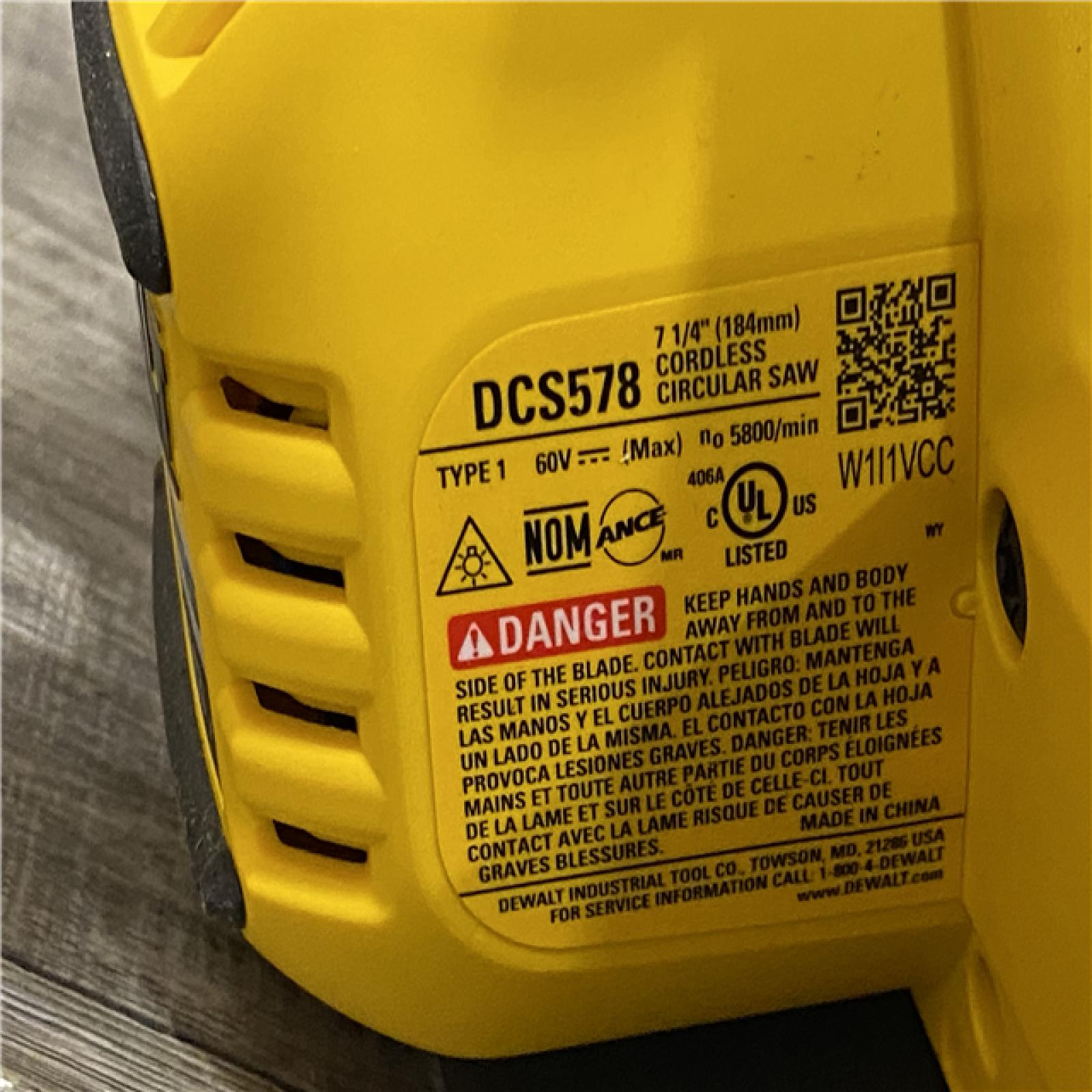 AS-IS DEWALT FLEXVOLT 60V MAX Cordless Brushless 7-1/4 in. Circular Saw with Brake (Tool Only)