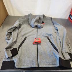 AS-IS- Men's 3X-Large M12 12-Volt Lithium Ion Cordless Gray Heated Hooded Jacket (Jacket and Battery Holder Only)