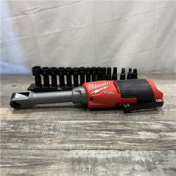 AS-IS Milwaukee FUEL INSIDER 12V Lithium-Ion Brushless Cordless 1/4 in. - 3/8 in. Extended Reach Box Ratchet (Tool-Only)