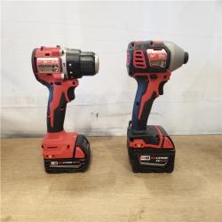 AS-IS- M18 18-Volt Lithium-Ion Brushless Cordless Compact Hammer Drill/Impact Combo Kit (2-Tool) with (2) Batteries  Bag