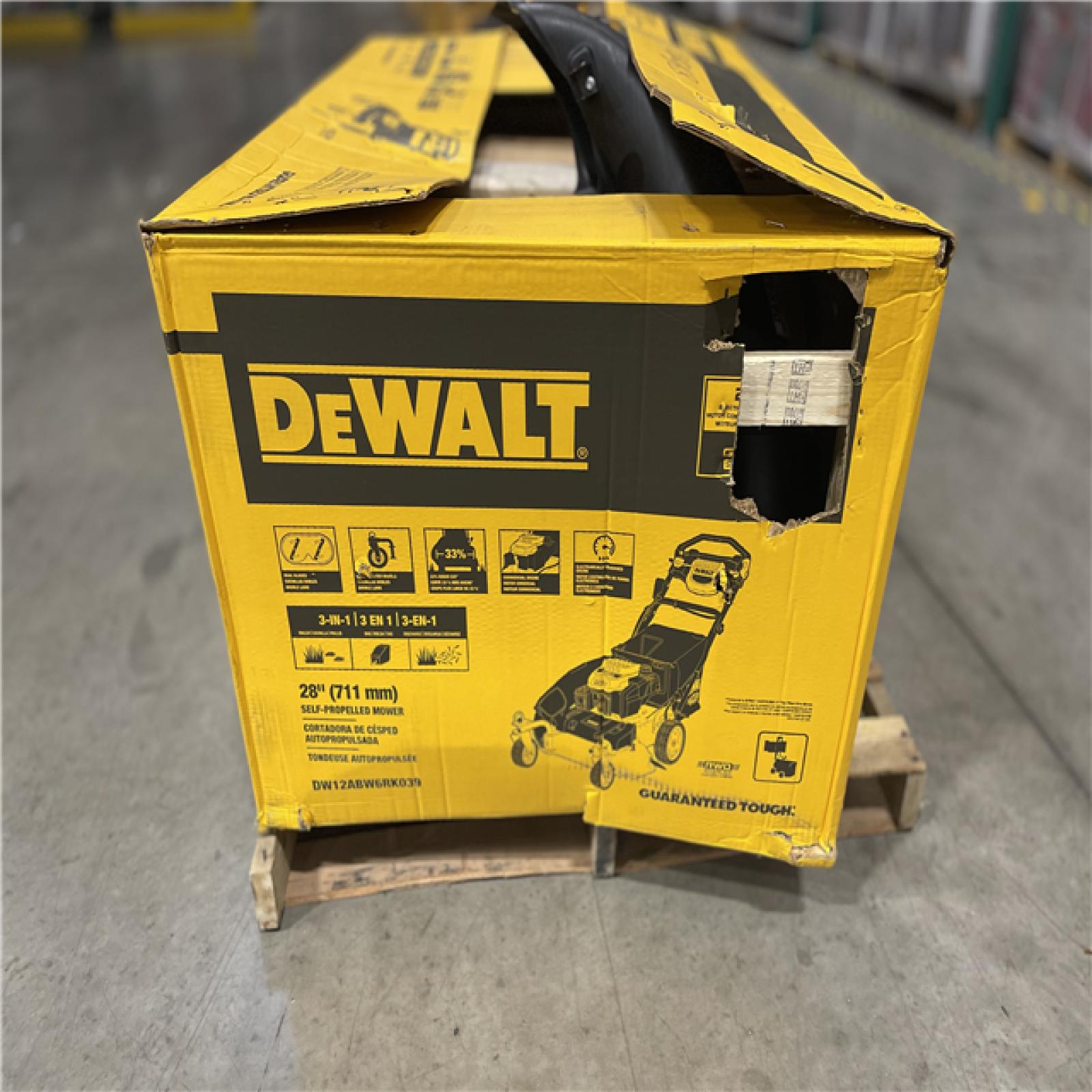 DALLAS LOCATION- DEWALT 28 in. 224cc E-GOV Engine 3-in-1 Gas RWD Self-Propelled Lawn Mower