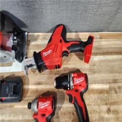 HOUSTON LOCATION - AS - IS Milwaukee 4 Tool Combo Kit W/ (2) Battery & Charger