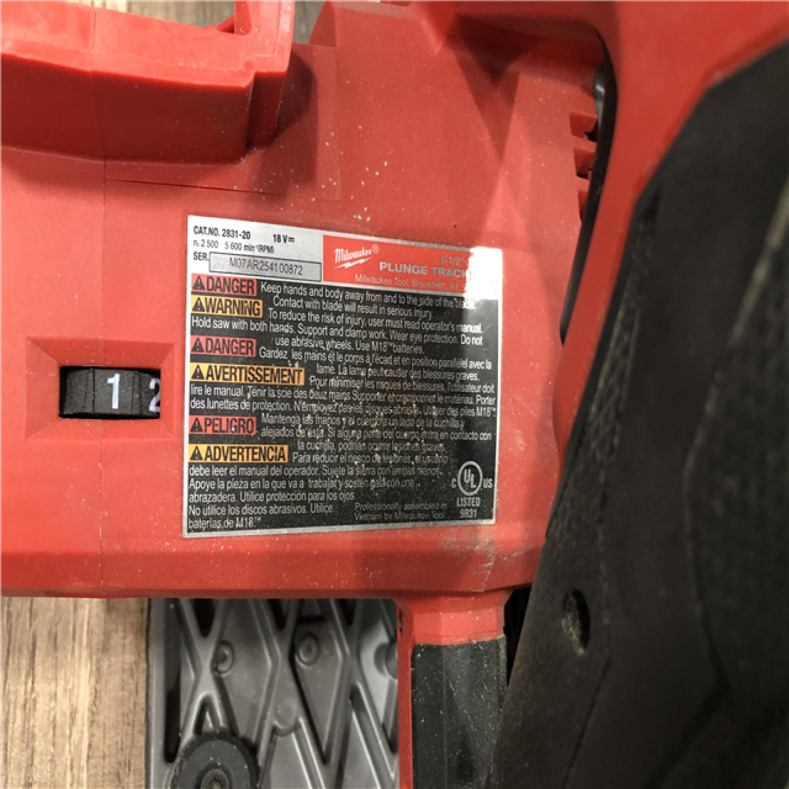 AS-IS Milwaukee FUEL 18V Lithium-Ion Cordless Brushless 6-1/2 in. Plunge Cut Track Saw (Tool-Only)