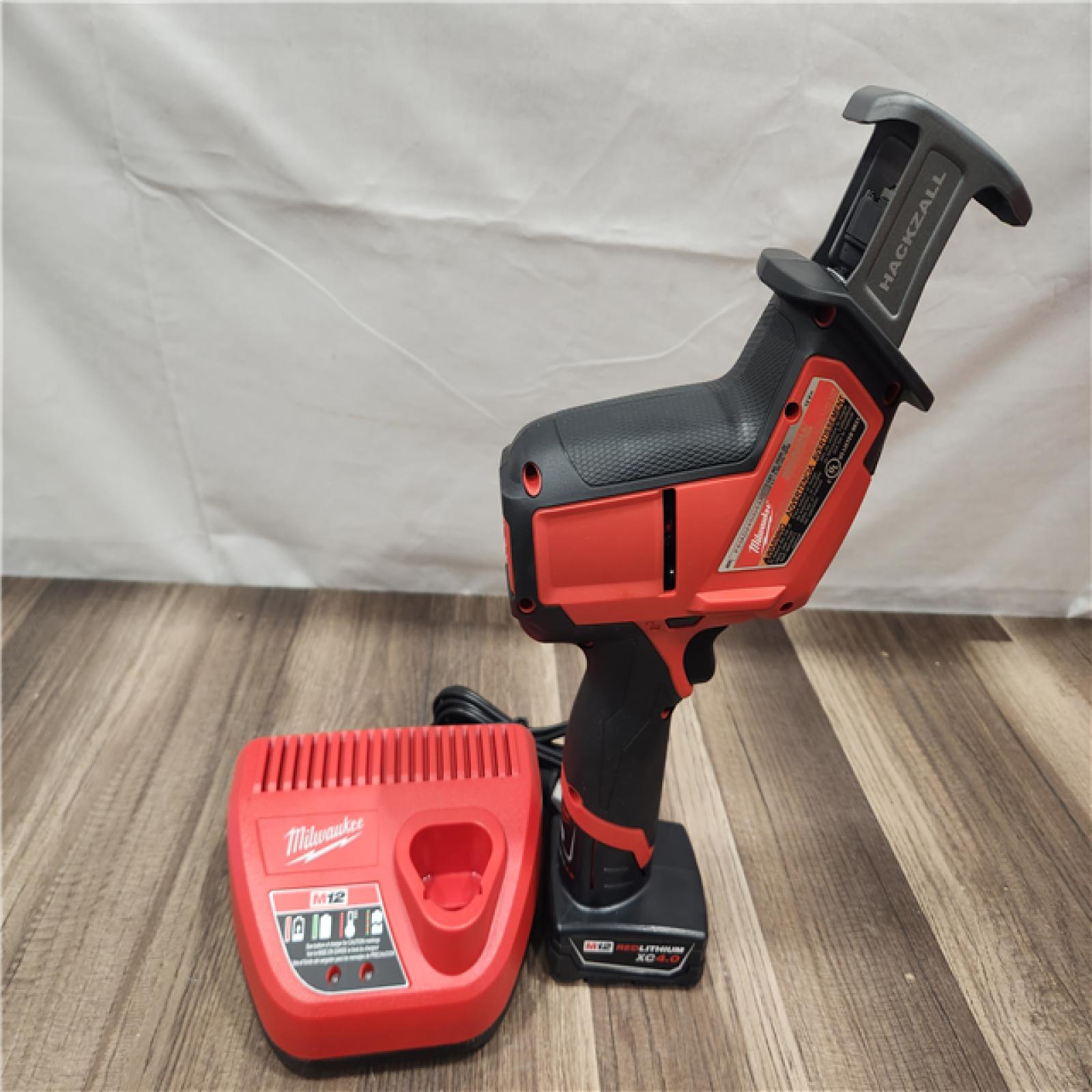 AS-IS- Milwaukee M12 FUEL 12-Volt Lithium-Ion Brushless Cordless HACKZALL Reciprocating Saw Kit W/ Free M12 4.0Ah Compact Battery