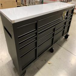 DALLAS LOCATION - AS-IS HUSKY 84 in. W x 24 in. D 18-Drawer Heavy-Duty Mobile Workbench with Stainless Steel Top in Matte Black