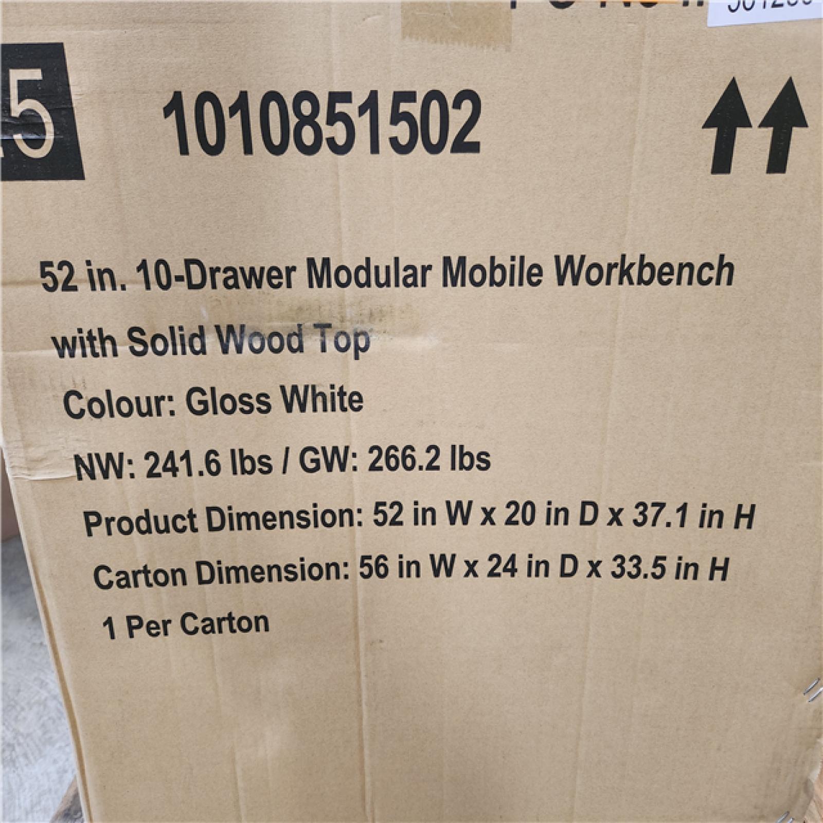 Phoenix NEW Husky Modular Tool Storage 52 in. W White Mobile Workbench Cabinet (SEALED)