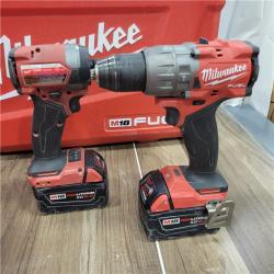 AS-IS MILWAUKEE M18 FUEL 18V Lithium-Ion Brushless Cordless Hammer Drill and Impact Driver Combo Kit (2-Tool) with 2 Batteries