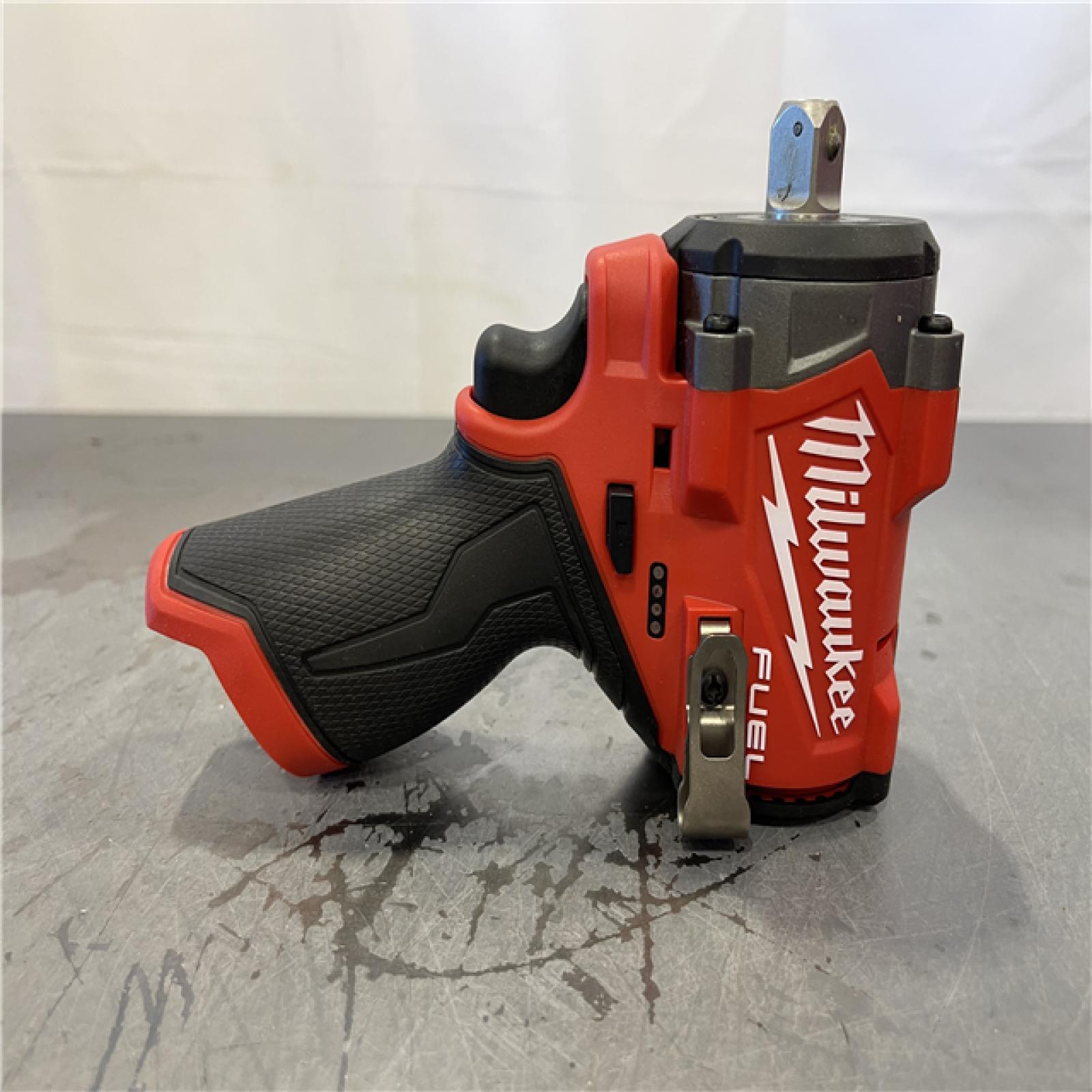 AS-IS - Milwaukee M12 FUEL 12V Lithium-Ion Brushless Cordless Stubby 1/2 in. Impact Wrench with Pin Detent