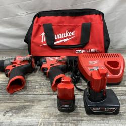 AS-IS Milwaukee FUEL 12-Volt Lithium-Ion Brushless Cordless Hammer Drill and Impact Driver Combo Kit